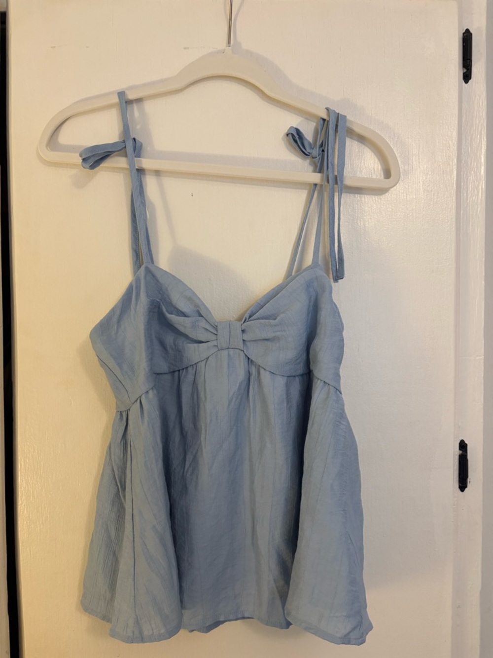 SHEIN Pale Blue Bow-Front Tie-Strap Cami